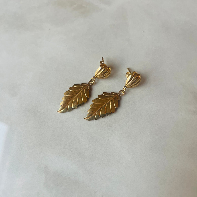 Large Drop Leaf Earrings