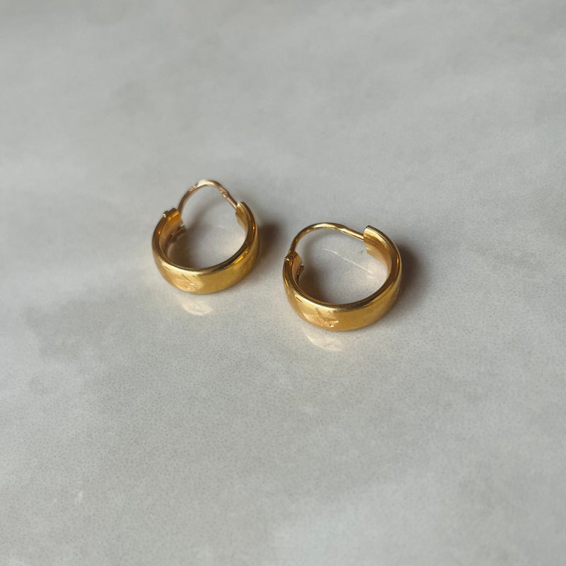 Mini Hoops with Star Engraving