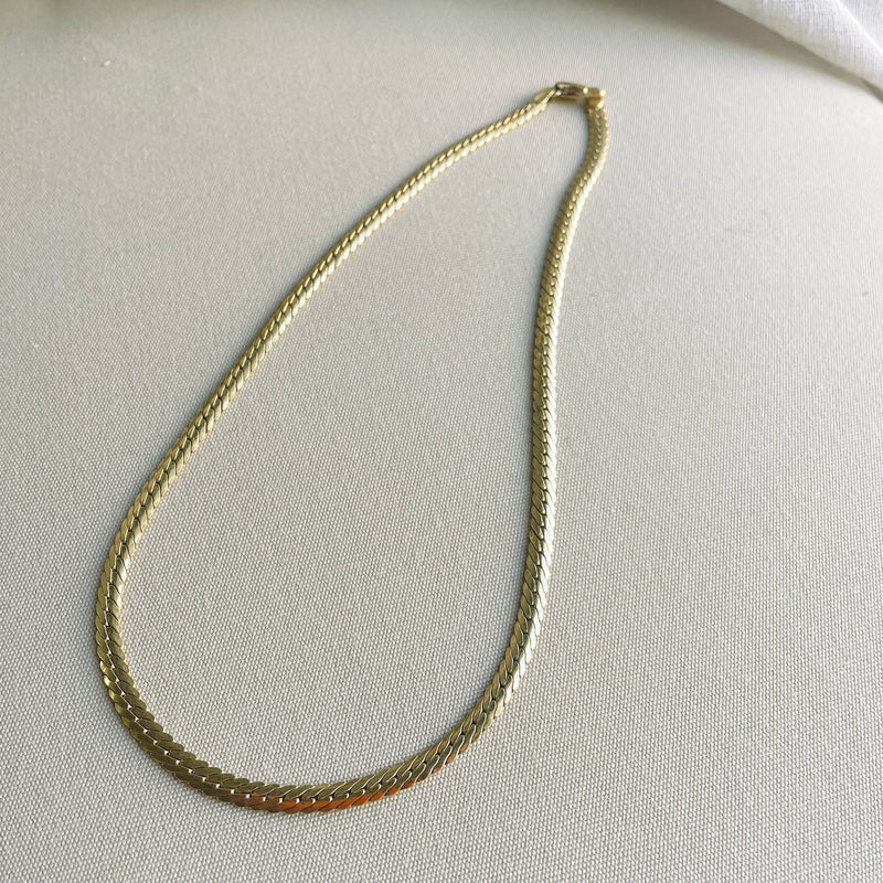 Gold Herringbone Choker Necklace