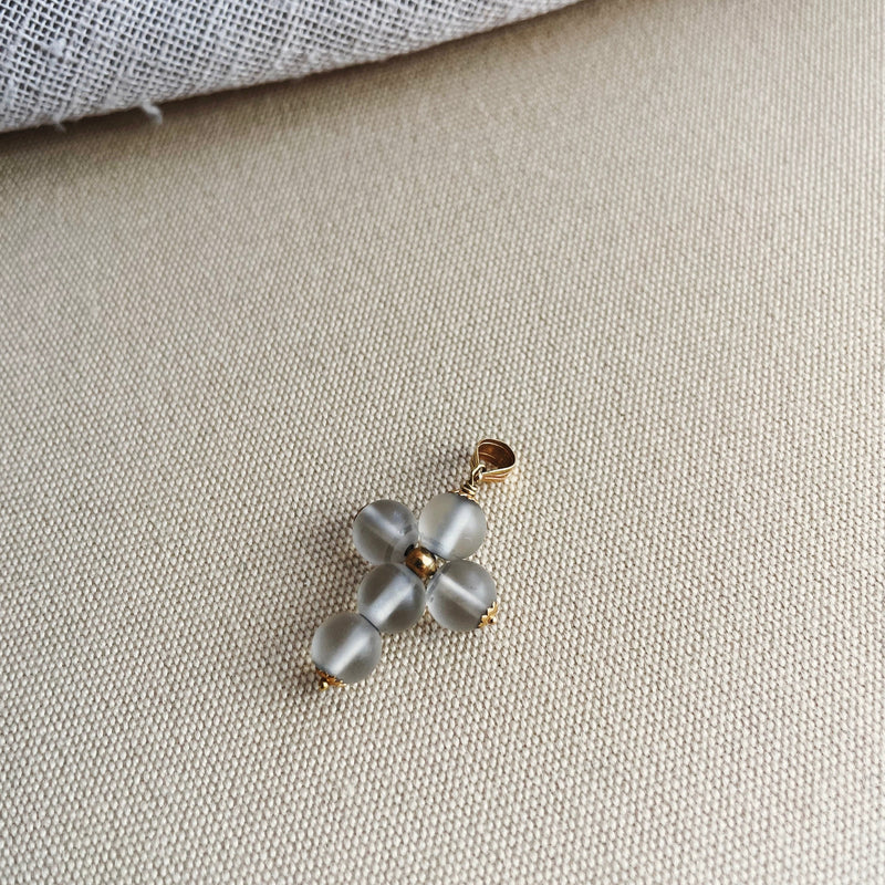 Glass Bead Cross Pendant
