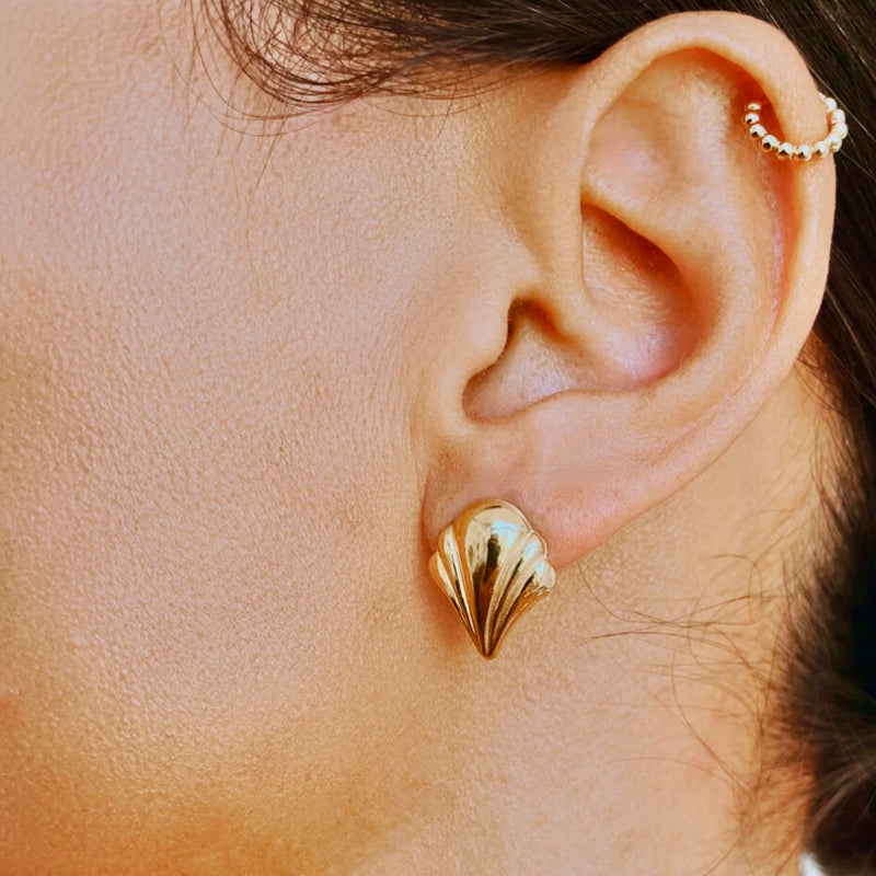 Mini fan art deco earrings