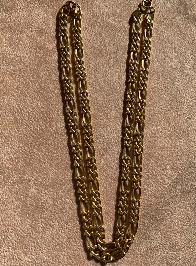 Gold Princess Figaro Links Chain Necklace