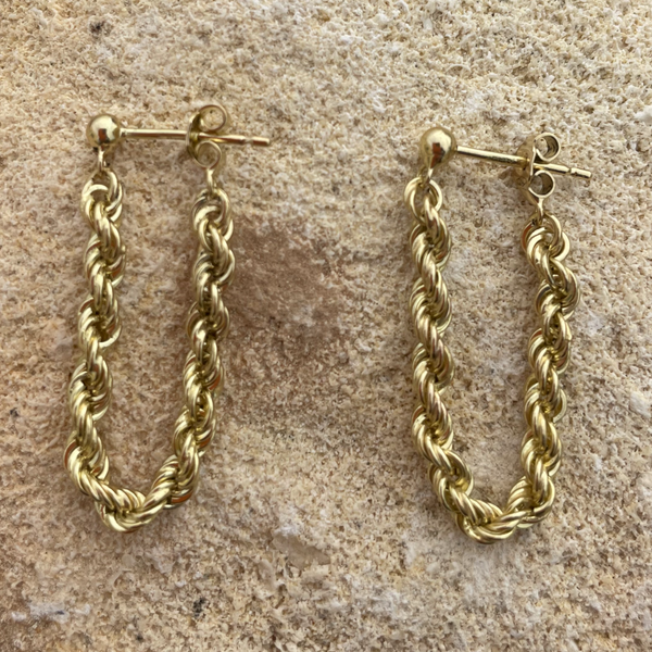 Gold Drop Chain Earrings