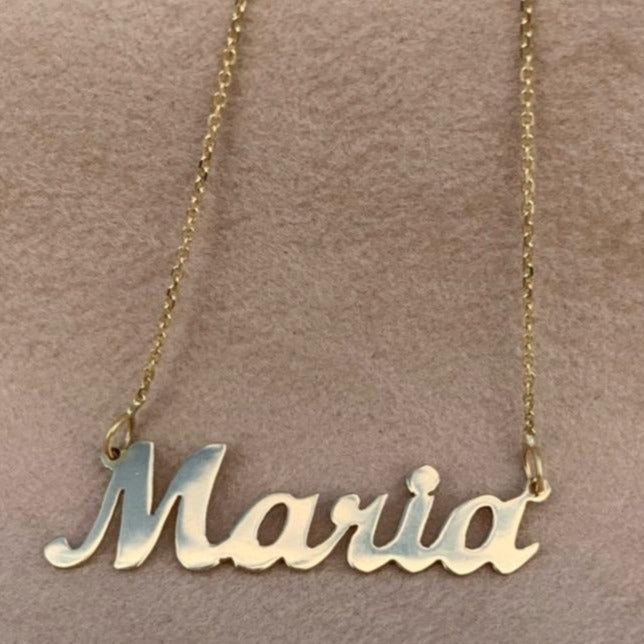 Gold Script Personalised Name Necklace