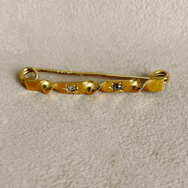 Antique Gold Twist Brooch