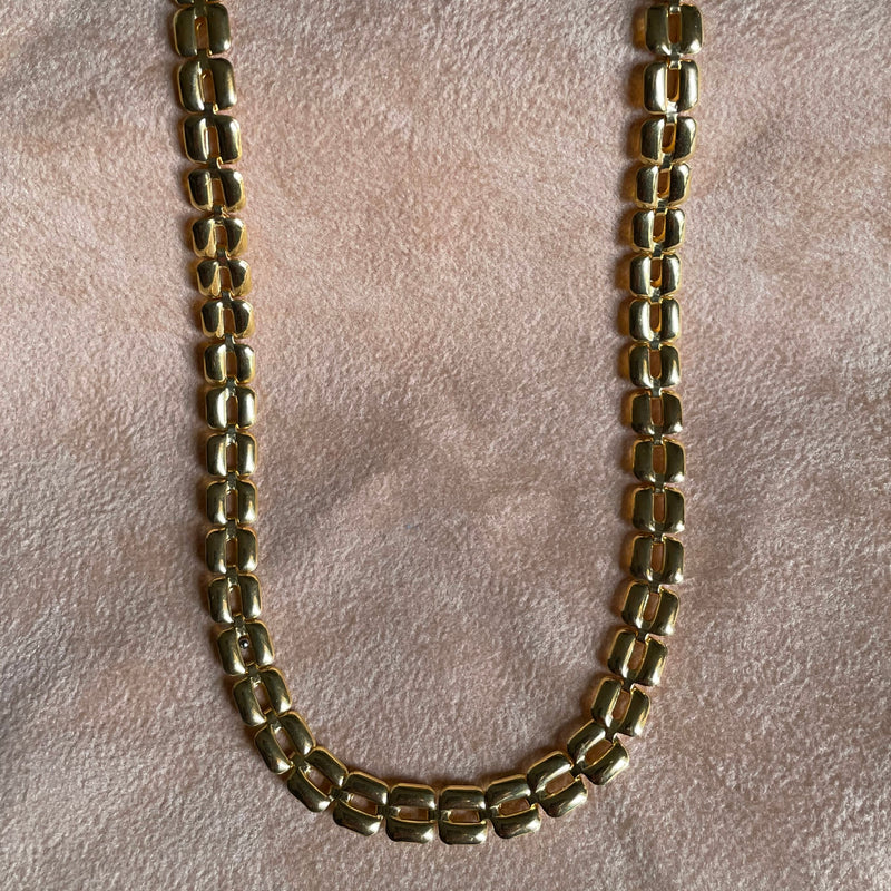 Gold Square Chain Link Necklace