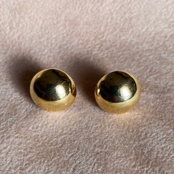 Gold Half Sphere Stud Earrings