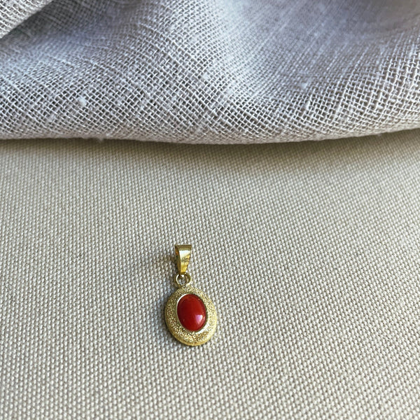 Oval Coral Pendant