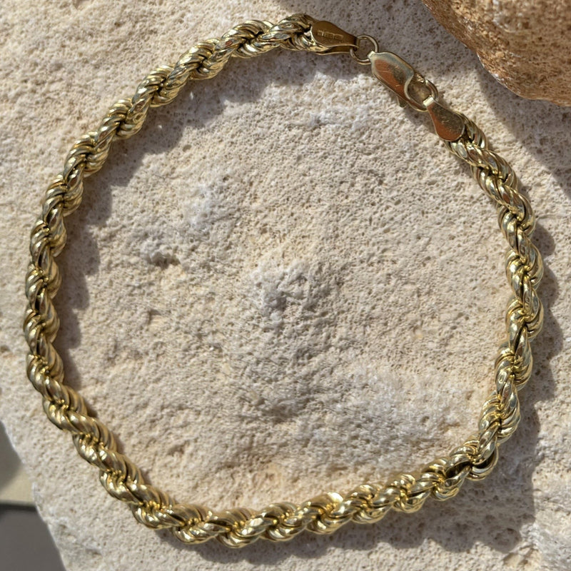 Gold Entwined Rope Bracelet Midi