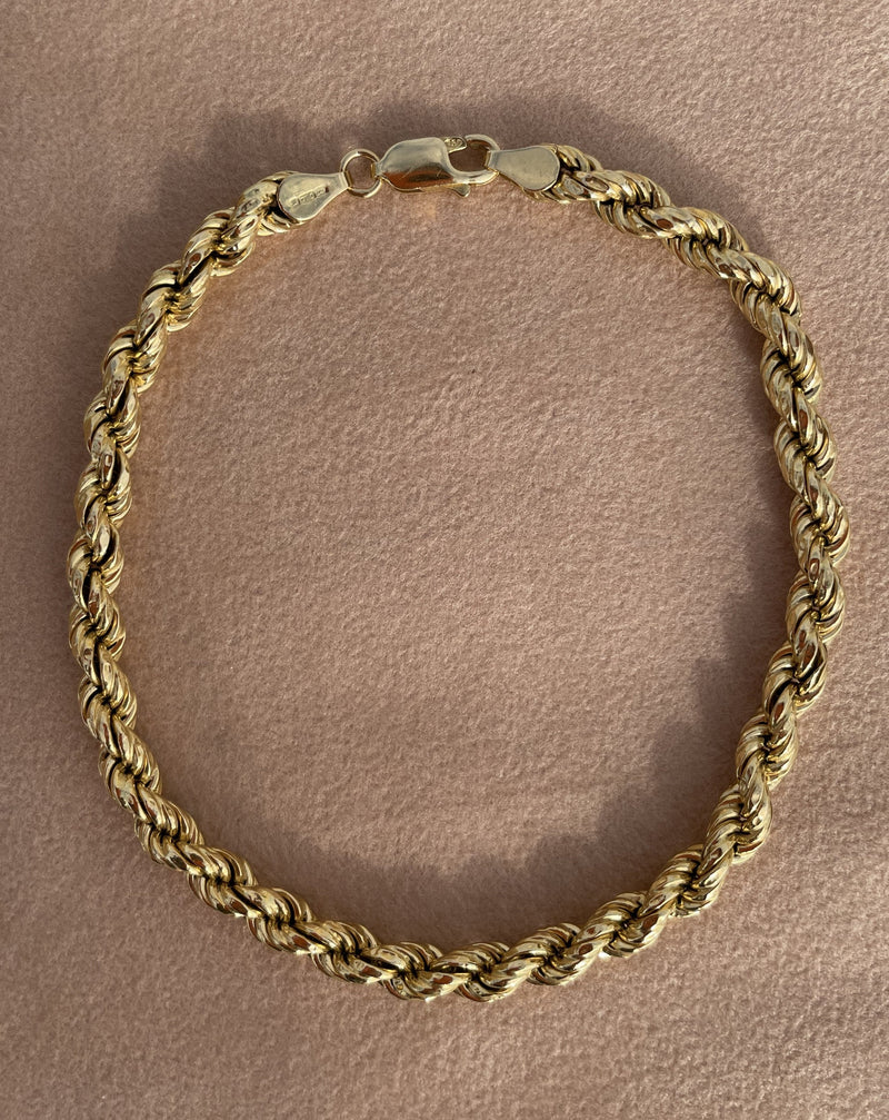 Gold Entwined Rope Bracelet Midi