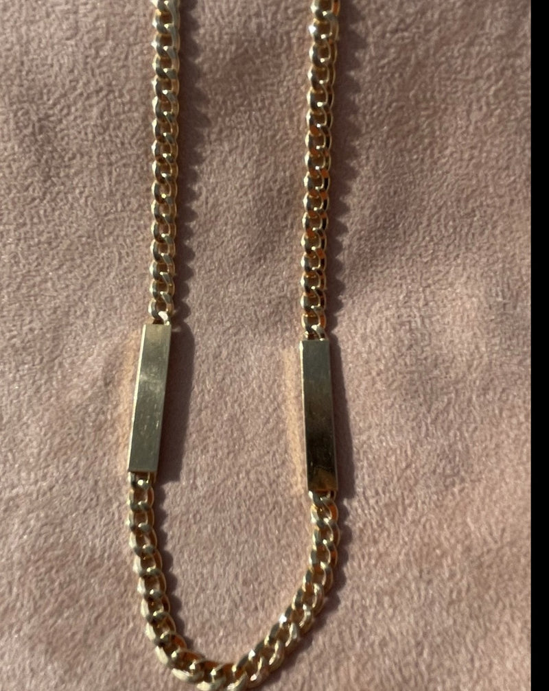 Gold Links ID Matinee Necklace