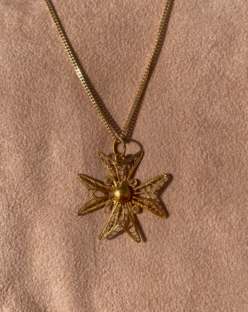 Gold Eight-Pointed Maltese Cross Large